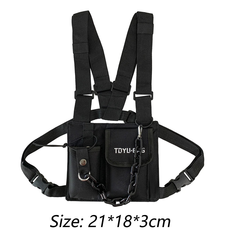 Sports Chest Bag – Large-Capacity Tactical Fanny Pack | Adjustable Breathable Chest Pouch for Workouts & Outdoor Exercise