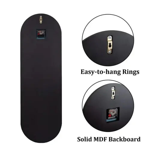 Large Wall Clock with Arched Mirror Edge – Modern Luxury Living Room & Hallway Decorative Clock (90×50 cm / 100×32 cm)