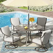 “5-Piece Outdoor Patio Dining Set – 4 Swivel Rocking Chairs & 38'' Round Table with Umbrella Hole”
