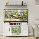 Farmhouse Reptile Tank Stand – Heavy Duty 48"×24" Tabletop with Power Outlet, Fits up to 120 Gallon Bearded Dragon & Aquariums