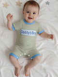 Baby Boy Summer Romper – Father’s Day Gift Outfit with Letter Embroidery & Striped Design for Daily Wear