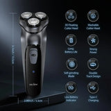 Sejoy 3D Rotary Electric Shaver – Wet & Dry Rechargeable Beard Grooming for Men & Gift-Perfect