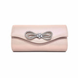 Women’s Crystal Bow Handbag – Elegant Satchel Clutch Purse with Chain Strap | Shiny Evening Crossbody & Shoulder Bag