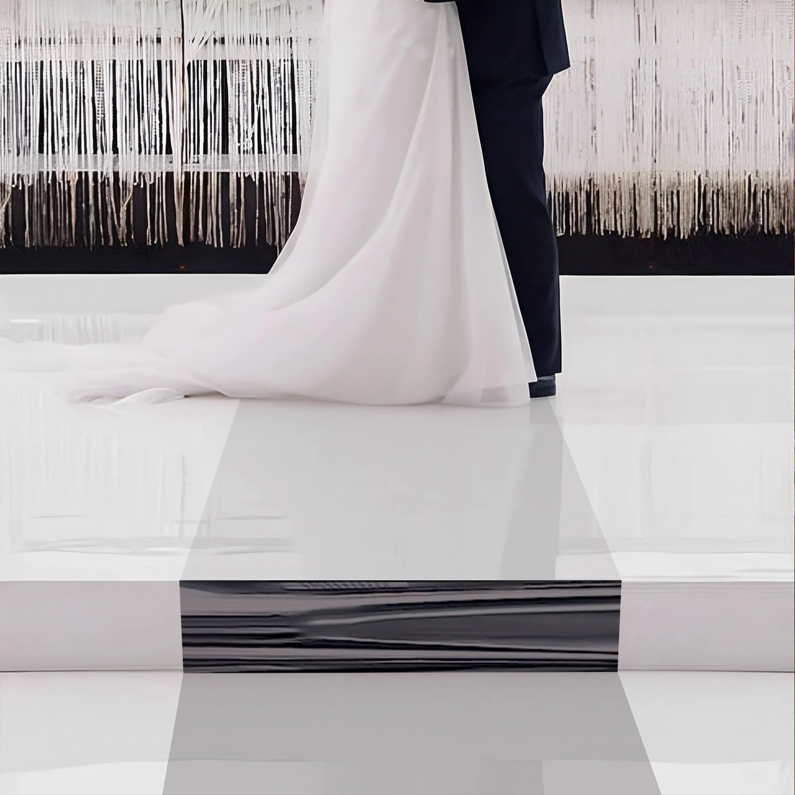 65.3FT Silver Mirror Aisle Runner – Double-Sided Reflective Wedding Carpet for Luxury Event Decorations