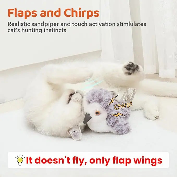 Flapping Bird Cat Toy – Interactive Catnip Kicker Toy for All Breeds, Realistic Motion Playtime Entertainment for Cats