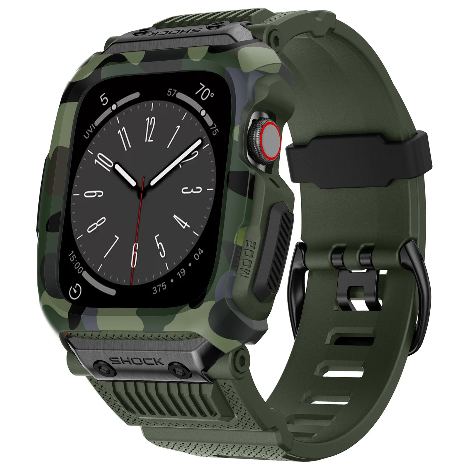 Camouflage Sport Case & Waterproof Strap for Apple Watch (42–45 mm)