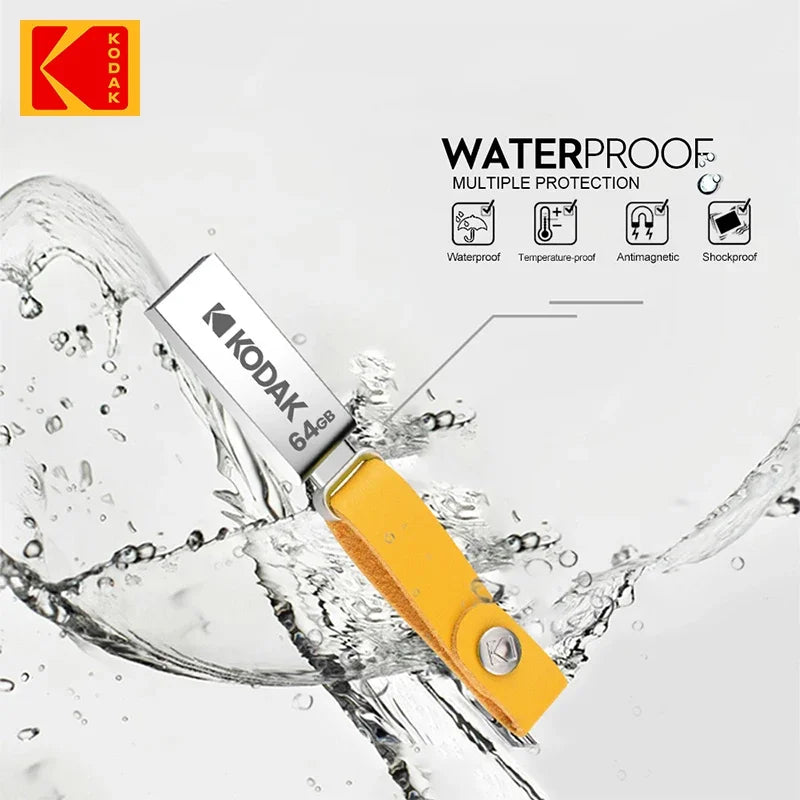 Kodak K122 Metal USB Flash Drive – Durable Pen Drive Memory Stick 32GB/64GB/128GB for Laptops, PCs & Data Backup