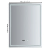 LED Wall-Mounted Anti-Fog Bathroom Mirror – Touch-Switch 3-Colour Dimmable Vanity Light