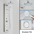 Brushed Nickel Shower Panel Column with Rainwaterfall Head & Massage Jets – Thermostatic Mixer Tap