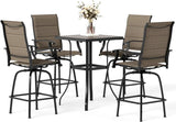 “5-Piece Outdoor High-Top Bar Set – Waterproof Bar-Height Table & 4 Chairs Bistro Patio Set in Light Blue”