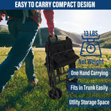 Garden Handcart with Four Foldable Wheels – Portable Cargo Transport Trolley, One-Hand Carry, Heavy-Duty Folding Utility Wagon for Outdoor & Home Use