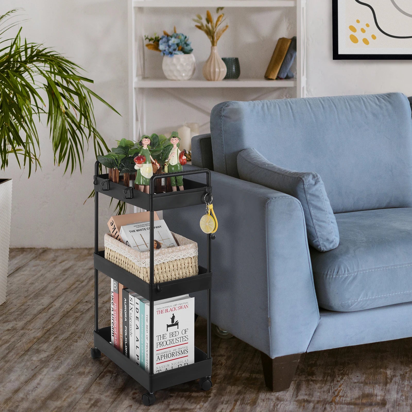 2-Pack 3-Tier Slim Storage Cart – Utility/Rolling Organiser for Bathroom, Laundry or Kitchen