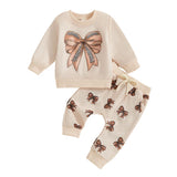 Adorable Toddler Girls Winter Outfit – Floral Print Hoodie & Warm Leggings 2-Piece Clothing Set for Baby Girls