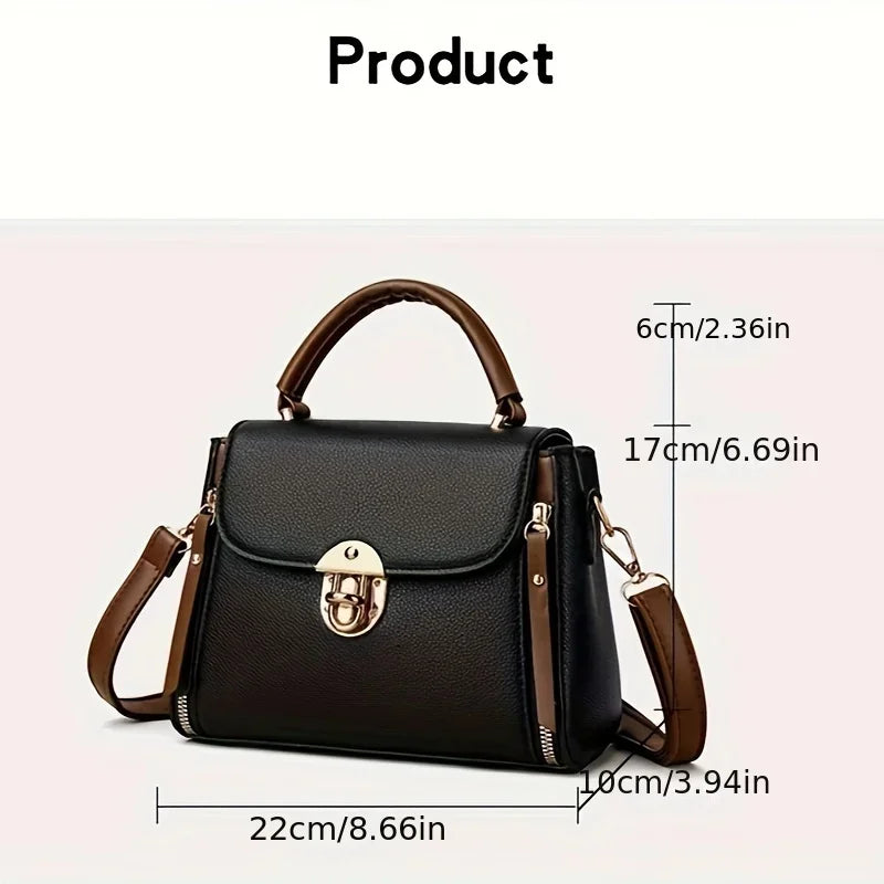 Women’s PU Leather Small Handbag – Fashion Shoulder & Crossbody Bag with Top Handle, Designer Daily Shopping Pouch