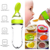 Newborn Baby Silicone Feeding Bottle Spoon – Pacifier-Style Rice & Cereal Feeder for Infant Food Training (Squeezable Design)