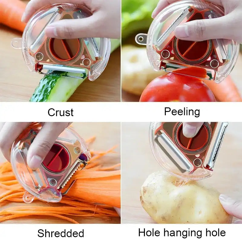 “3-in-1 Kitchen Convenience Set – Vegetable Peeler, Carrot Grater & Fruit Cutter Tool”
