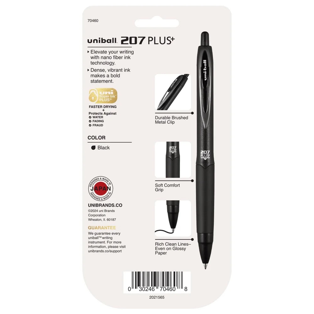 3-Pack Retractable 0.7 mm Black Gel Pens – Smooth, Fade-Resistant Writing for School & Office