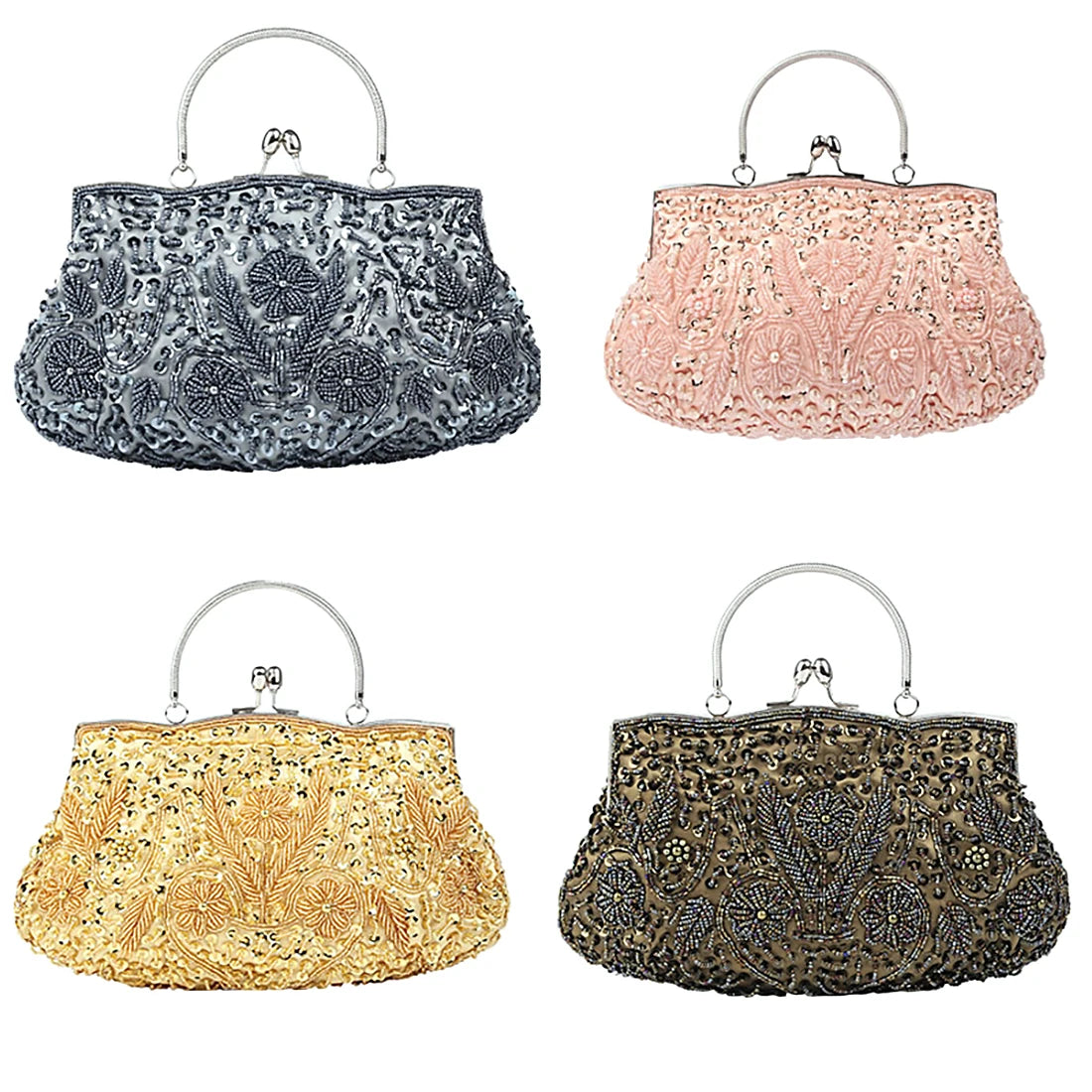 Women Beaded & Embroidered Evening Clutch Bag for Weddings & Parties – Elegant Mini Tote