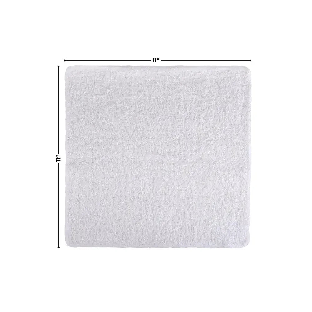 18-Pack Quick-Dry Cotton Washcloth Bundle – Ultra Absorbent White Face & Body Towels