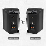 Herdio 5.25" 300W Waterproof Dual Speakers – Indoor & Outdoor Wall Mount Audio System for Home Theater, Garage & Living Room (Black)