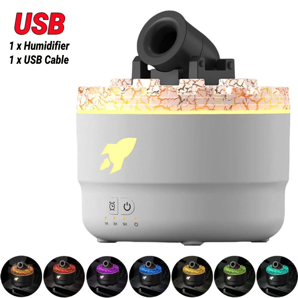 Cannon Blast Aroma Humidifier – Turret-Style Ultrasonic Diffuser with LED & Timer