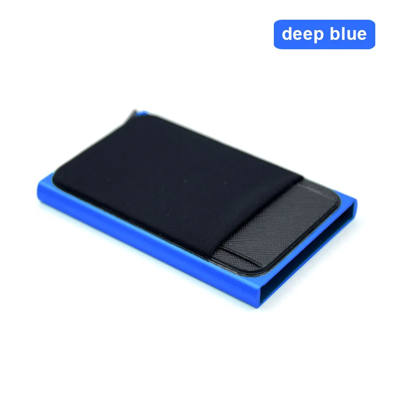 Slim Aluminum RFID Wallet – Automatic Pop-Up Credit Card Holder with Elastic Back Pouch 💳⚡