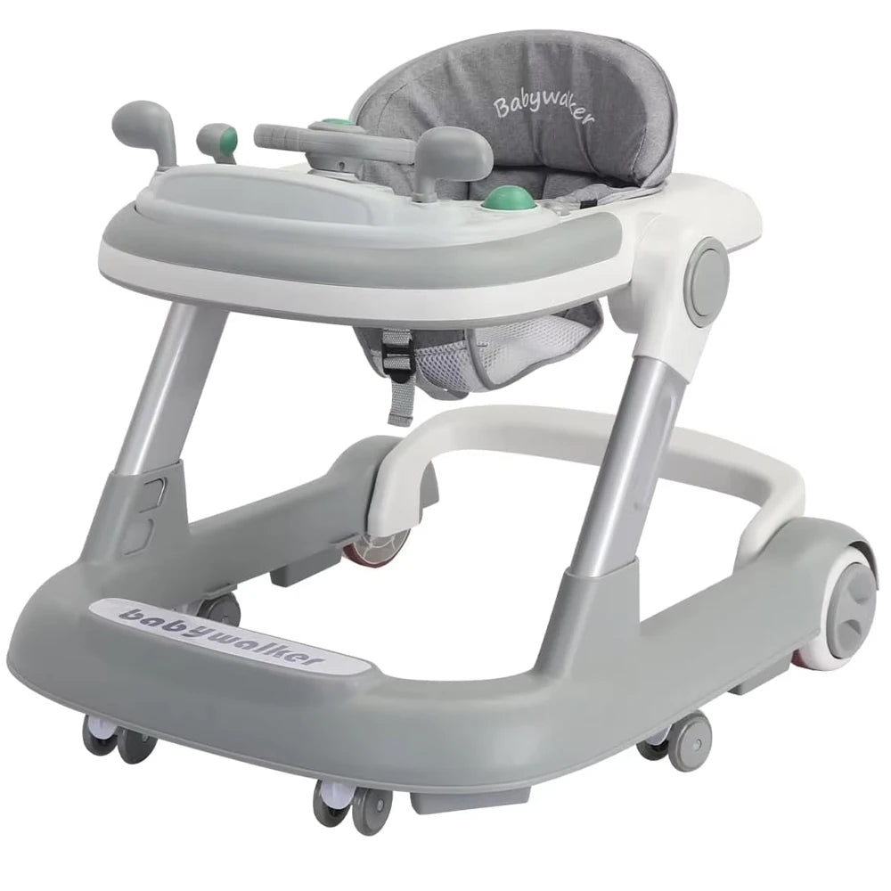 “2-in-1 Baby Walker – Foldable Toddler Push Walker with Removable Feeding Tray & Music Play Tray (No Battery Required)”