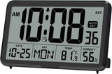 Automatic Digital Wall Clock – Battery Operated Table & Wall Clock with Temperature, Humidity & Date Display