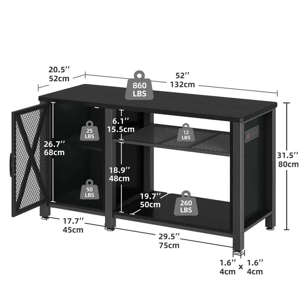 55–75 Gallon Fish Tank Stand – Heavy Duty Aquarium Cabinet with Storage & Built-In Power Outlets