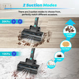 YISORA N300 Cordless Upright Vacuum Cleaner – 20 kPa Powerful Stick Vacuum for Carpet & Hard Floor, Ultra-Lightweight