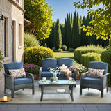 “Patio Furniture Set with Cushions – Outdoor Sofa, Chairs & Tea Table for Garden, Deck & Summer Relaxation”
