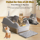 XL Stainless Steel Cat Litter Box with Lid – Durable Metal Box for Large Cats, Non-Sticky, Easy-Clean & Anti-Urine Leakage