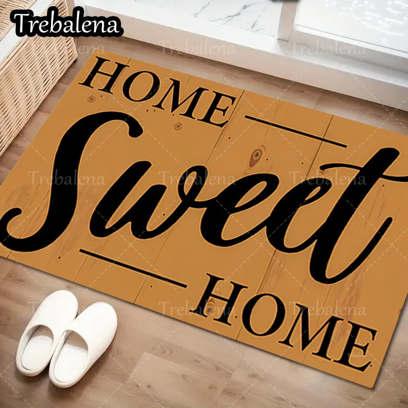 “Home Sweet Home” Welcome Door Mat – Indoor/Outdoor Entryway Rug (Non-Slip, Easy-Clean)