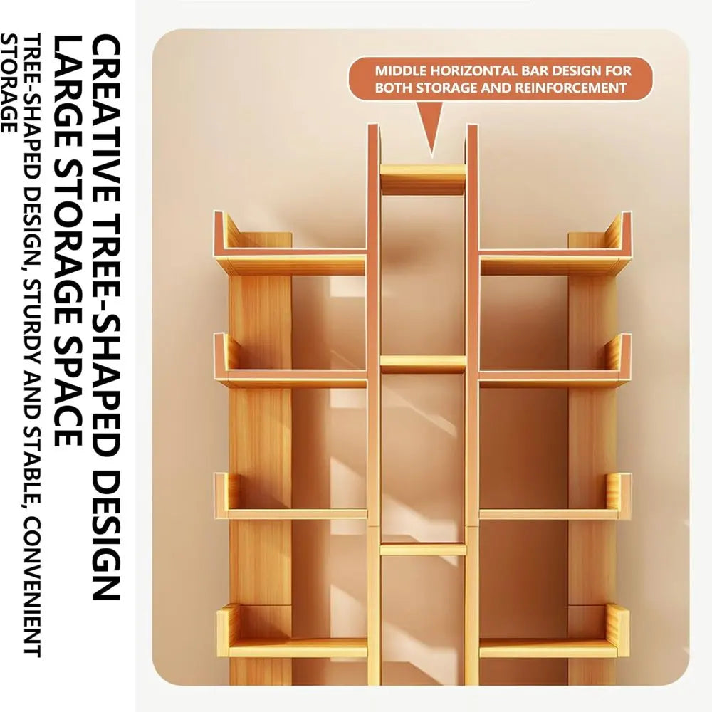 Multi-Layer Tall Floor Bookshelf – Narrow Storage Rack with 6+ Compartments & Floor-Standing Cabinets for Living Room