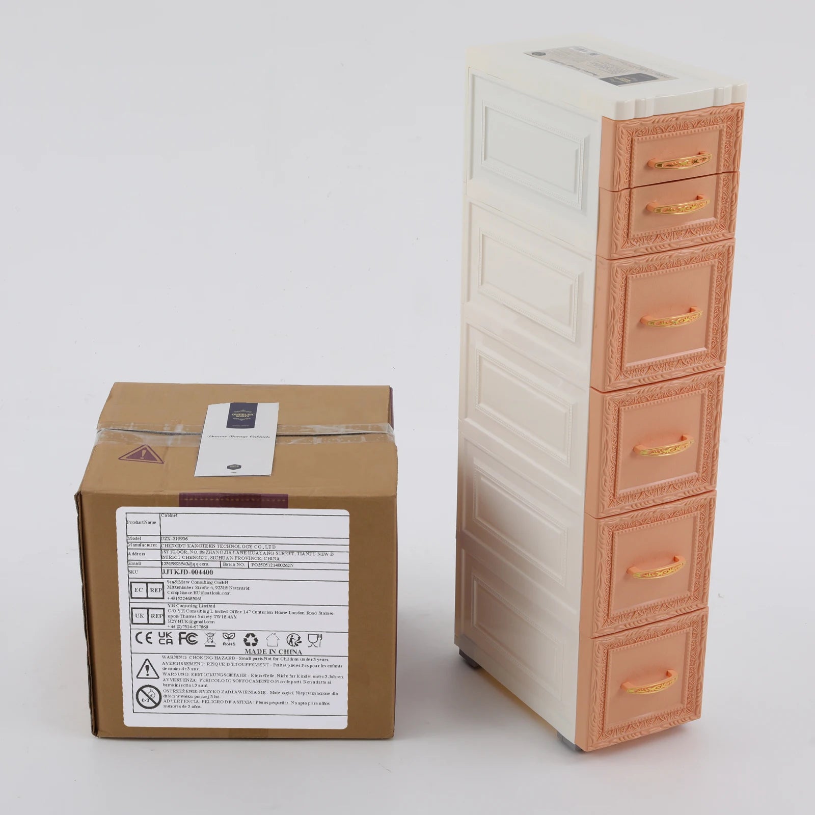 5-Tier Narrow Storage Cabinet with Wheels – Slim Tall Organizer for Bathroom & Small Spaces