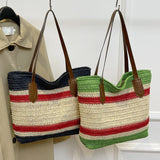 Straw Shoulder Bag for Women – Large Capacity Summer Beach Handbag with Zipper & Crossbody Strap 🏖️👜