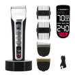 Professional Hair Clipper – Titanium Ceramic Blade, USB Rechargeable Hair Trimmer with LCD Display for Barbers