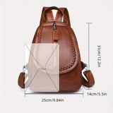 Stylish Women’s Faux Leather Backpack – Chic Work & Travel Bag with Polyester Lining | Spacious Everyday Fashion Daypack