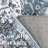 8x10 Washable Vintage Medallion Area Rug – Soft Low-Pile Non-Slip Accent Carpet for Living Room & Bedroom