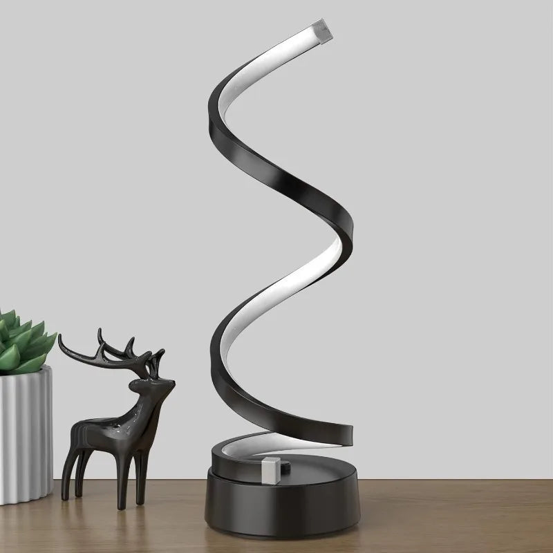 🌀 Classic Creative Spiral LED Table Lamp – Modern Minimalist Dimmable Lamp with Adjustable Arm & Soft Multifunctional Light