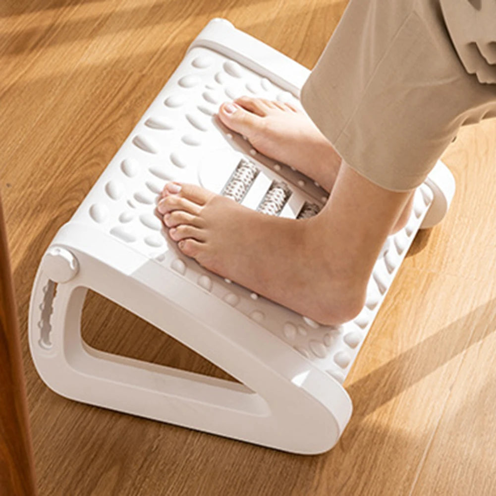 🦶 Adjustable Under Desk Footstool – Ergonomic Footrest with Massage Pad & Sturdy Platform for Home, Office & Gaming