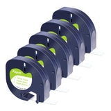 20-Pack Black-on-White Label Tape – Compatible with Dymo LetraTag (e.g., A91330, A91220, A59421) for LT100T, QX50 & More