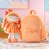 Gloveleya Snow Plush Rabbit Backpack – Orange Edition | Soft Animal Baby Bag for Toddlers & Baby Shower Gift