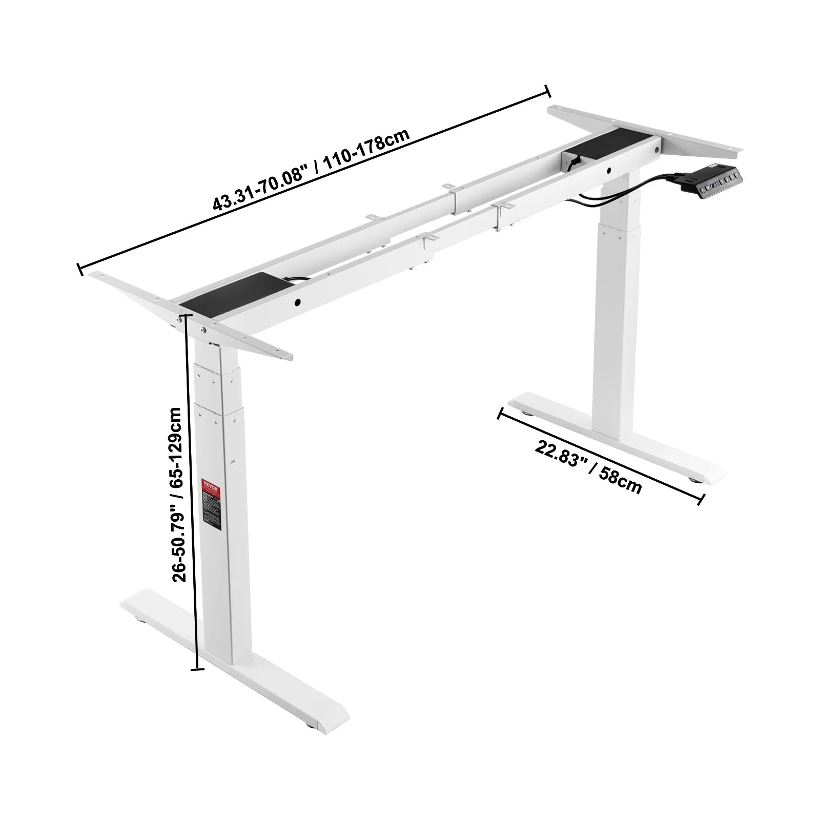 SucceBuy Electric Standing Desk Frame – Ergonomic Adjustable Legs for DIY Workstation (Black & White)
