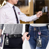 ID Badge Holder Combo – Retractable Badge Reel & Lanyard with Clip; Secure Name Tag Display for Work or Office