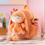 Gloveleya Snow Plush Rabbit Backpack – Orange Edition | Soft Animal Baby Bag for Toddlers & Baby Shower Gift