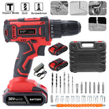 Professional Cordless Electric Drill & Driver Set – Impact Drill for Woodworking, Metal & Home Projects 🔧⚡