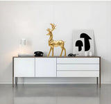 2PCS Christmas Reindeer Figurines – Nordic Style Deer Ornaments for Fireplace, Desk, Bedroom & Holiday Décor