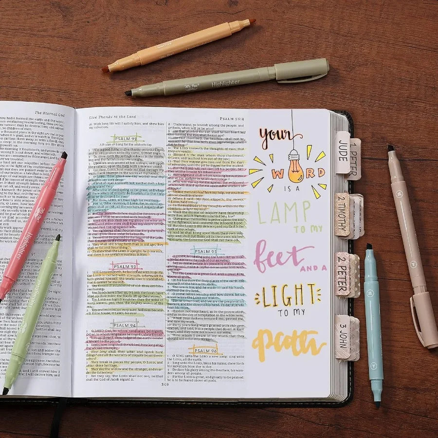 Cute Highlighter Pens – 8-Pack Dual Tip Vintage Color Markers with Fine & Chisel Tips 🌈