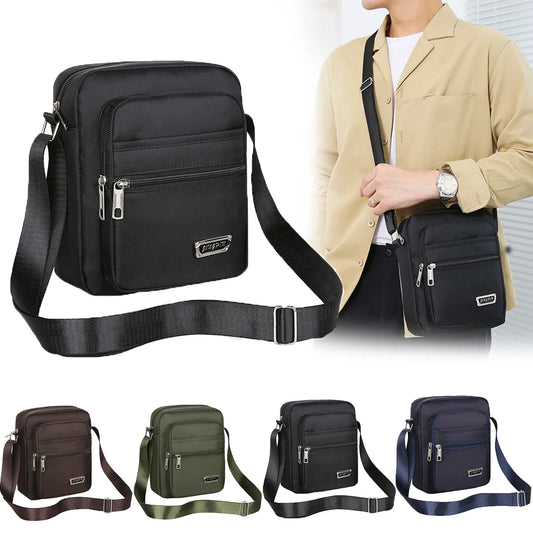Men’s Waterproof Nylon Crossbody Bag — Large Casual Shoulder Messenger Satchel for Travel & Daily Use